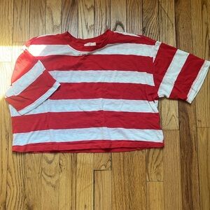 Cropped Collegiate Rugby Tee
